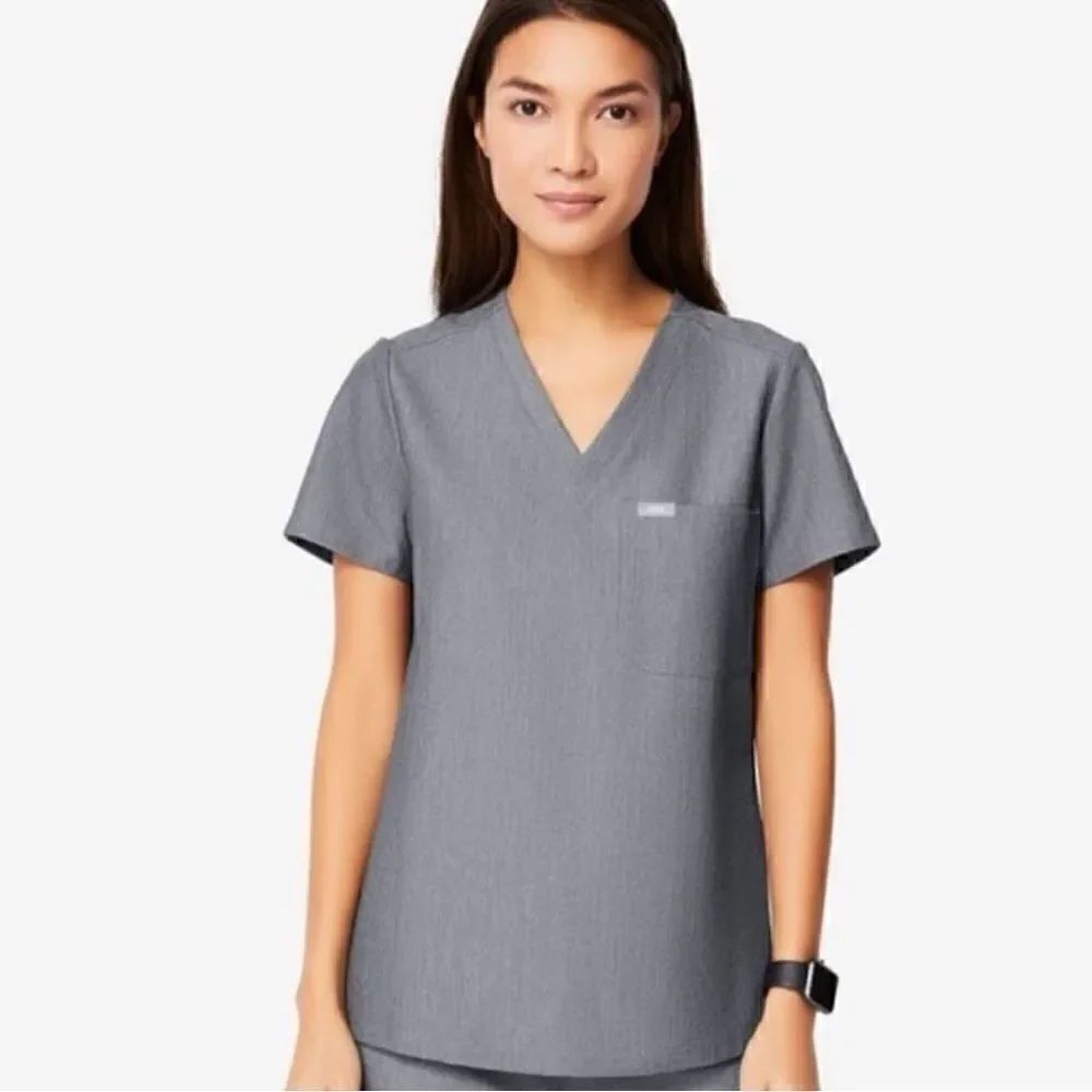 Figs Catarina One Pocket Shirt Scrub Top Gray